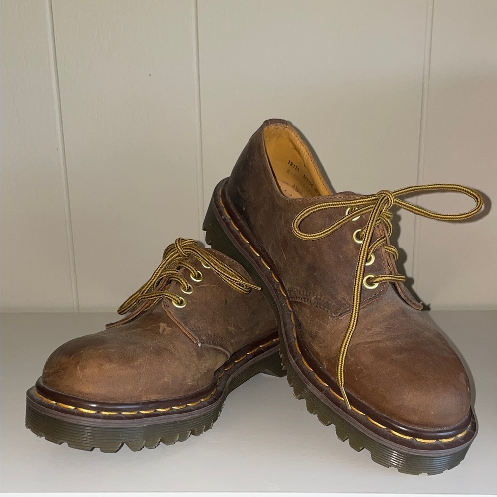 Dr. Martens Vintage Brown Leather Oxfords,Men’s Size 6/Women’s Size 8